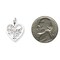 10K White Gold Sweet 16 in Heart Charm Birthday Jewelry 20mm x 16mm